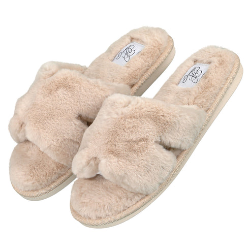 Faux Fur H Slipper - White